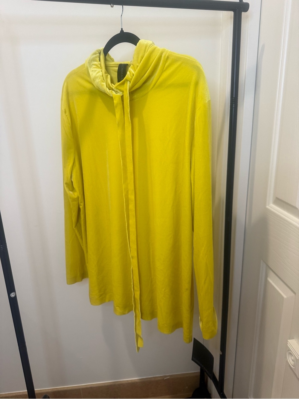 Norma Kamali Spring Yellow Drawstring Boyfriend Hooded Top